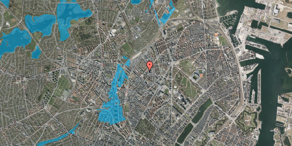 Oversvømmelsesrisiko fra vandløb på Hermodsgade 35, 4. tv, 2200 København N