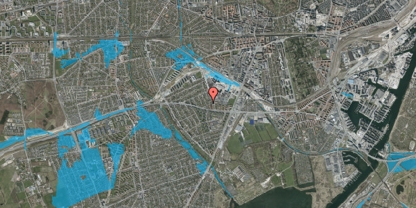 Oversvømmelsesrisiko fra vandløb på Hestehaven 10, 2500 Valby