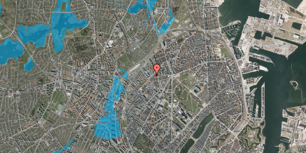 Oversvømmelsesrisiko fra vandløb på Hildursgade 1, 1. , 2100 København Ø