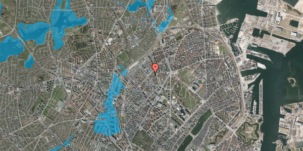 Oversvømmelsesrisiko fra vandløb på Hildursgade 6, 1. tv, 2100 København Ø