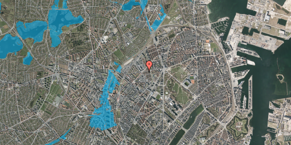 Oversvømmelsesrisiko fra vandløb på Hildursgade 8, 1. th, 2100 København Ø