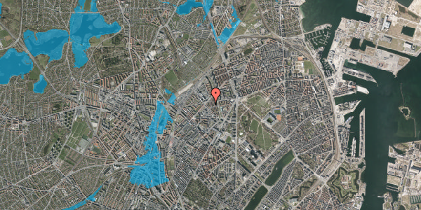 Oversvømmelsesrisiko fra vandløb på Hildursgade 10, 1. th, 2100 København Ø