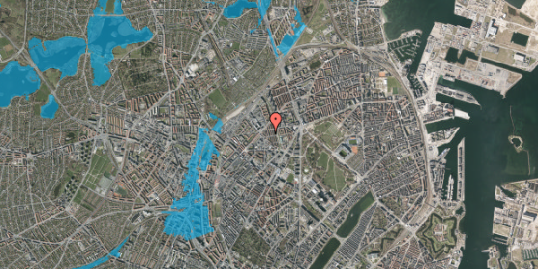 Oversvømmelsesrisiko fra vandløb på Hildursgade 11, 2. tv, 2100 København Ø