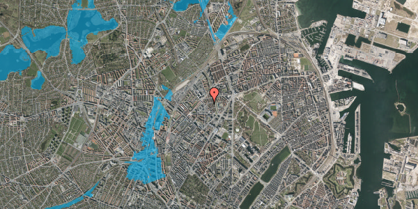 Oversvømmelsesrisiko fra vandløb på Hildursgade 15, st. tv, 2100 København Ø
