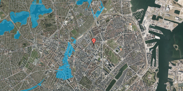Oversvømmelsesrisiko fra vandløb på Hildursgade 16, st. , 2100 København Ø