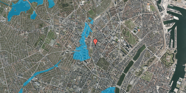 Oversvømmelsesrisiko fra vandløb på Hillerødgade 2, 3. th, 2200 København N