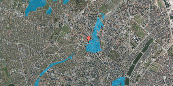 Oversvømmelsesrisiko fra vandløb på Hillerødgade 59, 1. tv, 2200 København N