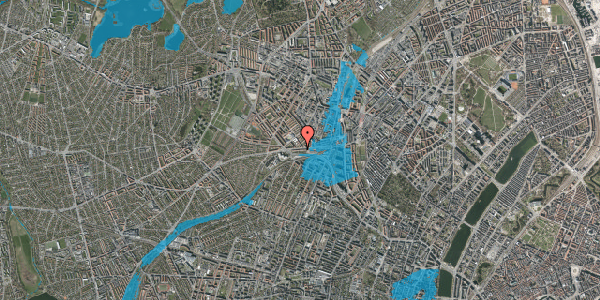 Oversvømmelsesrisiko fra vandløb på Hillerødgade 69, st. mf, 2200 København N