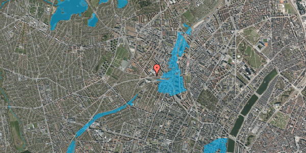 Oversvømmelsesrisiko fra vandløb på Hillerødgade 82, 2. tv, 2200 København N