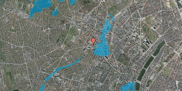 Oversvømmelsesrisiko fra vandløb på Hillerødgade 84, 2. tv, 2200 København N
