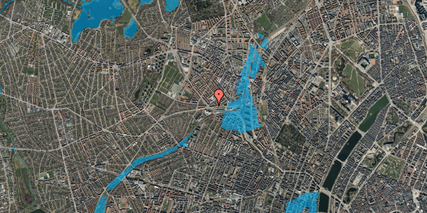 Oversvømmelsesrisiko fra vandløb på Hillerødgade 86, 3. th, 2200 København N