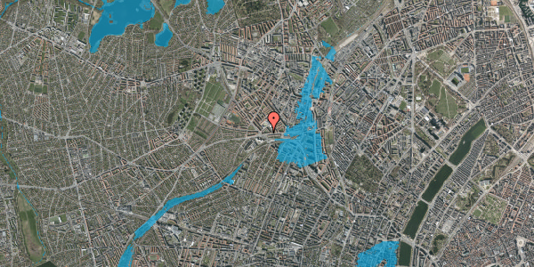 Oversvømmelsesrisiko fra vandløb på Hillerødgade 86, 3. tv, 2200 København N