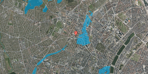Oversvømmelsesrisiko fra vandløb på Hillerødgade 87, 2. mf, 2200 København N