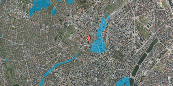 Oversvømmelsesrisiko fra vandløb på Hillerødgade 90, 2. th, 2200 København N
