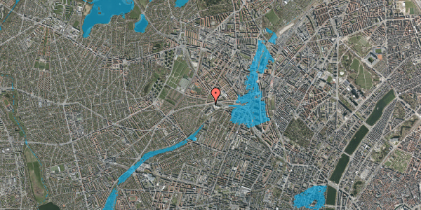 Oversvømmelsesrisiko fra vandløb på Hillerødgade 95, 2400 København NV