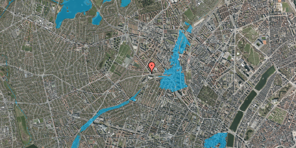 Oversvømmelsesrisiko fra vandløb på Hillerødgade 114, st. tv, 2400 København NV