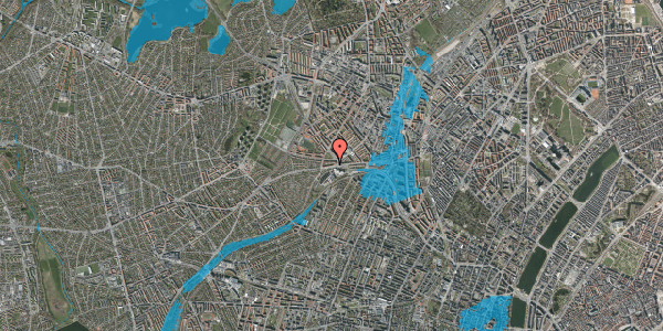 Oversvømmelsesrisiko fra vandløb på Hillerødgade 118, st. tv, 2400 København NV