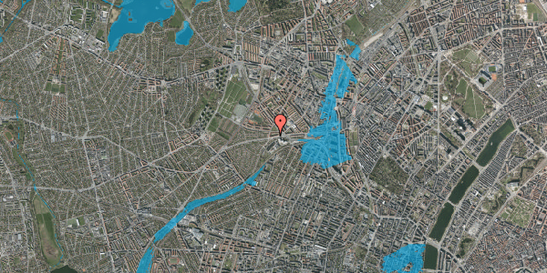 Oversvømmelsesrisiko fra vandløb på Hillerødgade 126, 1. tv, 2400 København NV