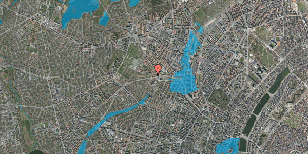 Oversvømmelsesrisiko fra vandløb på Hillerødgade 128, st. th, 2400 København NV