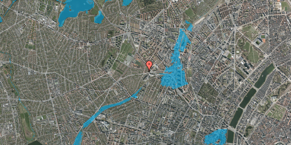 Oversvømmelsesrisiko fra vandløb på Hillerødgade 132, 1. th, 2400 København NV