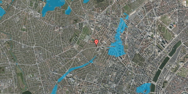 Oversvømmelsesrisiko fra vandløb på Hillerødgade 150, 2400 København NV