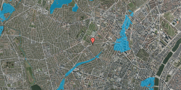 Oversvømmelsesrisiko fra vandløb på Hillerødgade 206, 2400 København NV