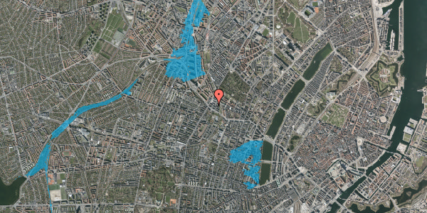 Oversvømmelsesrisiko fra vandløb på Hiort Lorenzens Gade 23, 1. tv, 2200 København N