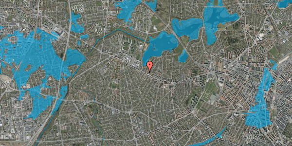 Oversvømmelsesrisiko fra vandløb på Hirsevej 1, st. th, 2700 Brønshøj
