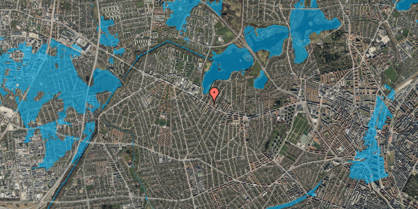Oversvømmelsesrisiko fra vandløb på Hirsevej 2, 3. mf, 2700 Brønshøj
