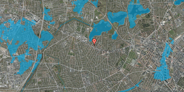 Oversvømmelsesrisiko fra vandløb på Hirsevej 4, 1. th, 2700 Brønshøj
