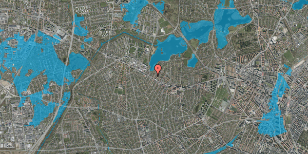 Oversvømmelsesrisiko fra vandløb på Hirsevej 7, 4. tv, 2700 Brønshøj