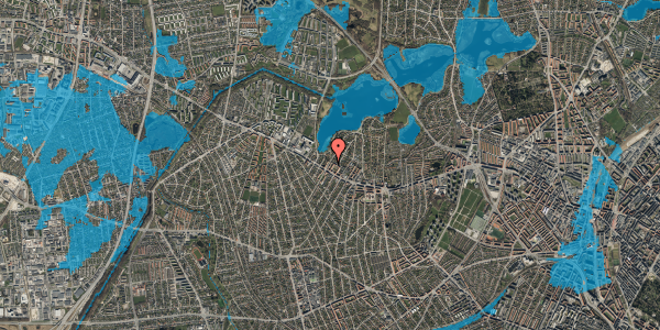 Oversvømmelsesrisiko fra vandløb på Hirsevej 12, st. th, 2700 Brønshøj