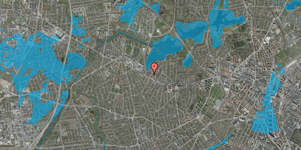 Oversvømmelsesrisiko fra vandløb på Hirsevej 13, 1. tv, 2700 Brønshøj