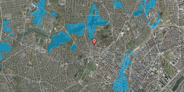 Oversvømmelsesrisiko fra vandløb på Hjortholms Allé 1, st. th, 2400 København NV