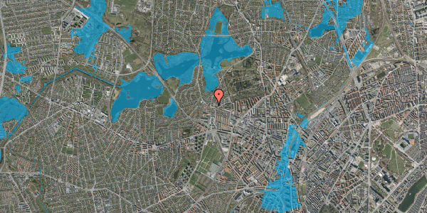 Oversvømmelsesrisiko fra vandløb på Hjortholms Allé 1, 3. th, 2400 København NV