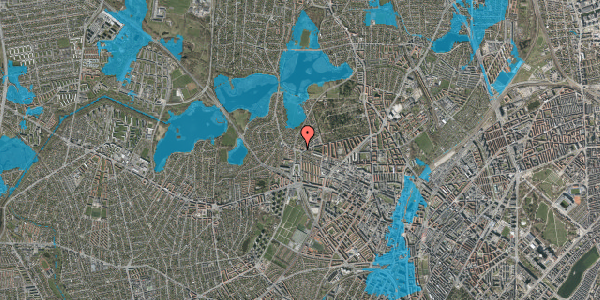 Oversvømmelsesrisiko fra vandløb på Hjortholms Allé 2, 2. tv, 2400 København NV