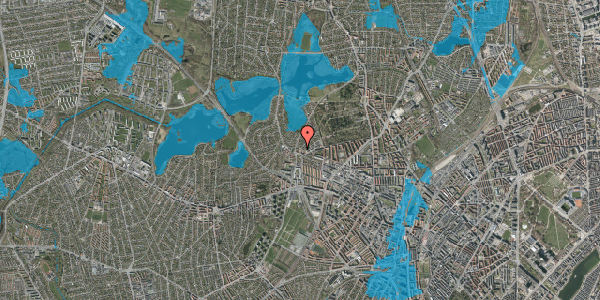 Oversvømmelsesrisiko fra vandløb på Hjortholms Allé 3A, 1. th, 2400 København NV