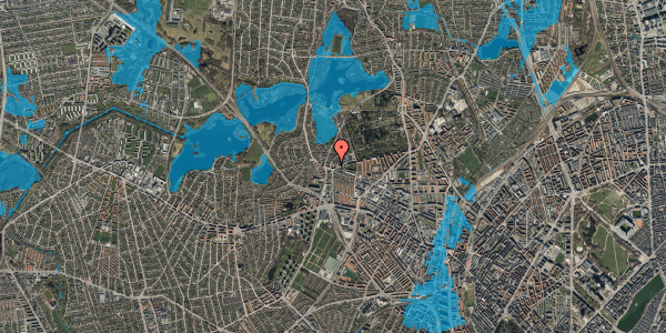 Oversvømmelsesrisiko fra vandløb på Hjortholms Allé 4, 1. th, 2400 København NV