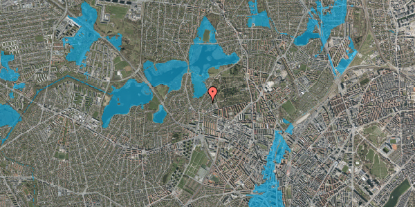 Oversvømmelsesrisiko fra vandløb på Hjortholms Allé 19B, 2400 København NV