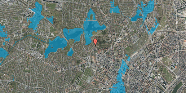 Oversvømmelsesrisiko fra vandløb på Hjortholms Allé 25, 2400 København NV