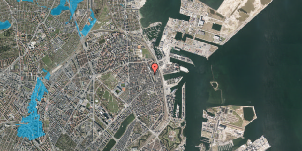 Oversvømmelsesrisiko fra vandløb på Hjørringgade 1, 2. th, 2100 København Ø