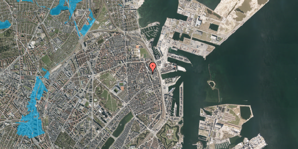 Oversvømmelsesrisiko fra vandløb på Hjørringgade 1, 3. tv, 2100 København Ø