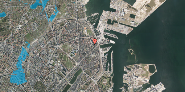 Oversvømmelsesrisiko fra vandløb på Hjørringgade 2, 4. th, 2100 København Ø
