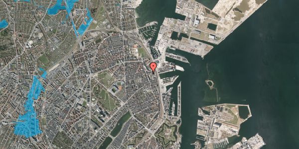 Oversvømmelsesrisiko fra vandløb på Hjørringgade 8, 1. tv, 2100 København Ø