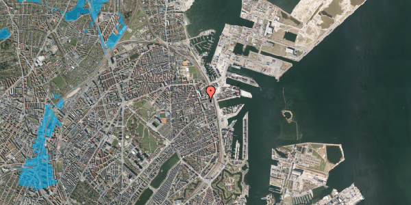 Oversvømmelsesrisiko fra vandløb på Hjørringgade 10, 2. tv, 2100 København Ø