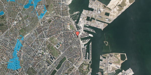 Oversvømmelsesrisiko fra vandløb på Hjørringgade 21, 1. th, 2100 København Ø