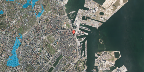 Oversvømmelsesrisiko fra vandløb på Hjørringgade 25, 1. tv, 2100 København Ø