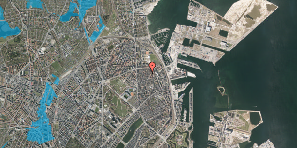 Oversvømmelsesrisiko fra vandløb på Holbækgade 6, 1. tv, 2100 København Ø