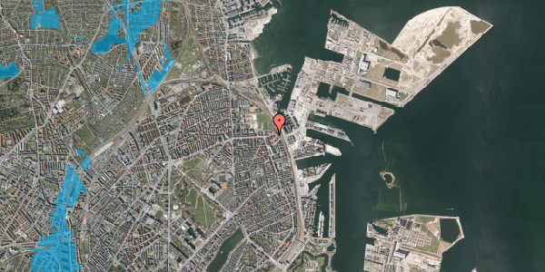 Oversvømmelsesrisiko fra vandløb på Holstebrogade 12, 4. th, 2100 København Ø