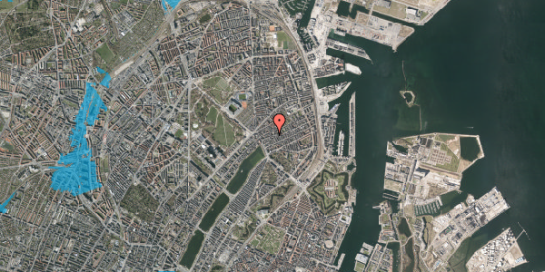 Oversvømmelsesrisiko fra vandløb på Holsteinsgade 1, 2. tv, 2100 København Ø